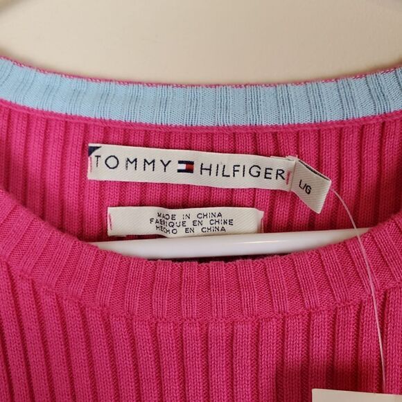 Tommy Hilfiger Vintage Y2k Pink Ribbed Sweater - Picture 4 of 7